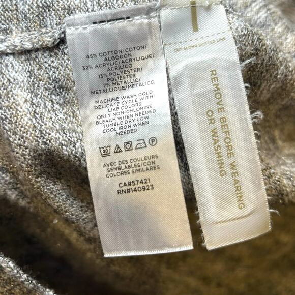 Loft Shimmer Open Poncho Sweater Cardigan Size Medium Oversized Dolman Sleeves - Picture 8 of 8